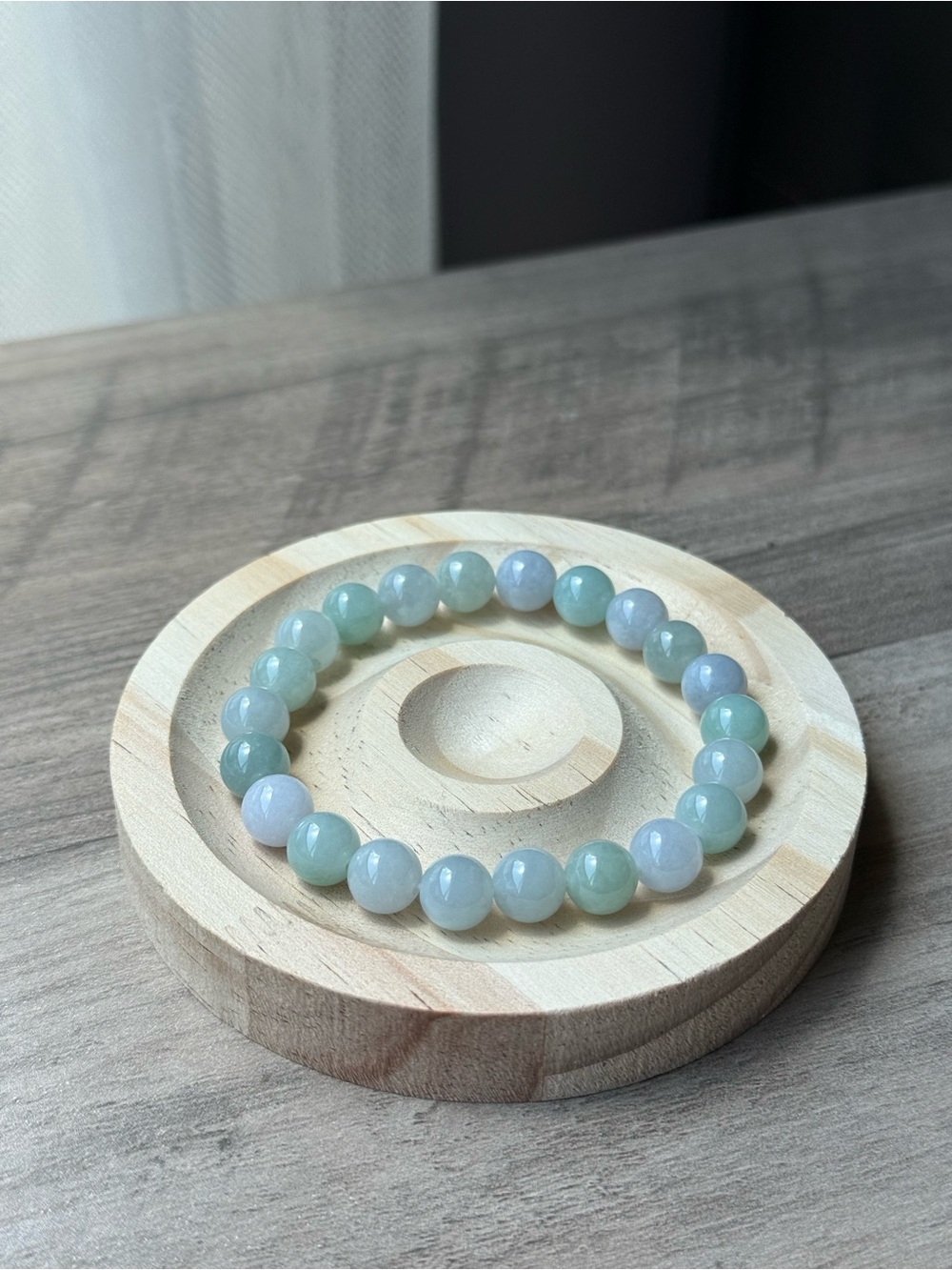 Handcrafted Pastel Jade Bead Bracelet 8.5mm